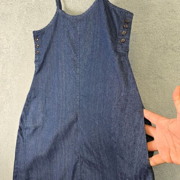 Womens Denim Jumpsuit‎ Balloon Pants Blue Oversized Romper Drop Crotch Hobo - Picture 5 of 8
